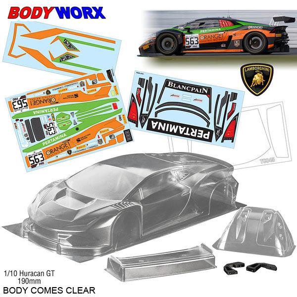 BODYWORX Clear Body Huracan GT3 1/10th 190mm
