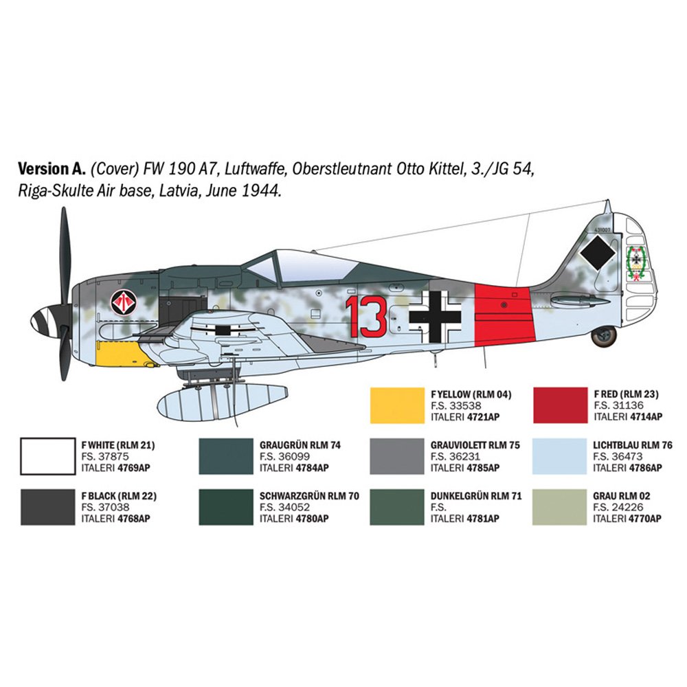 ITALERI 1/72 Fw 190 A-8/F Aces-Super Decal Sheet
