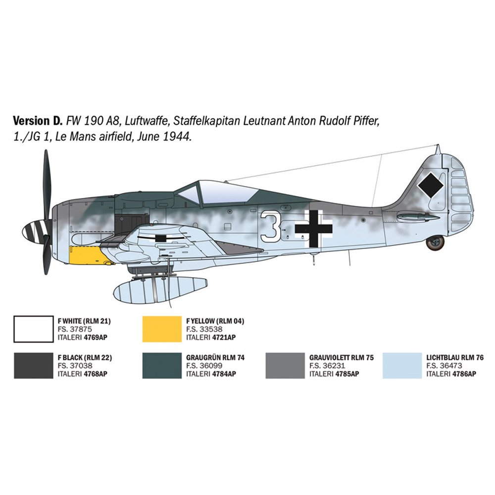 ITALERI 1/72 Fw 190 A-8/F Aces-Super Decal Sheet