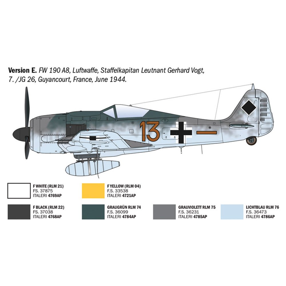 ITALERI 1/72 Fw 190 A-8/F Aces-Super Decal Sheet