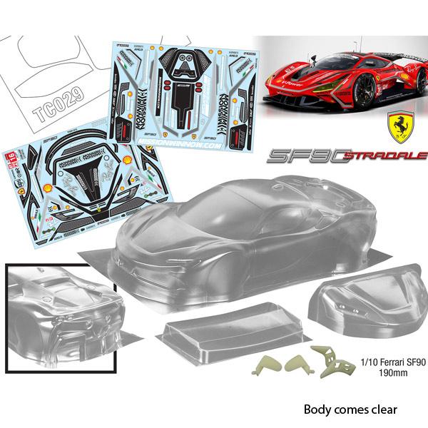 BODYWORX Clear Body Ferrari SF90 1/10th 190mm