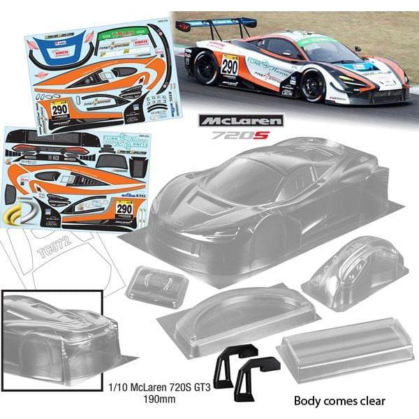 BODYWORX Clear Body McLaren 720S GT3 1/10th 190mm