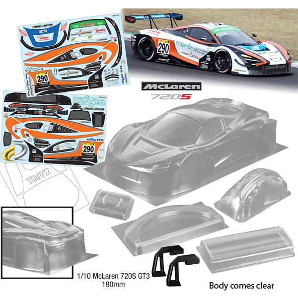 BODYWORX Clear Body McLaren 720S GT3 1/10th 190mm