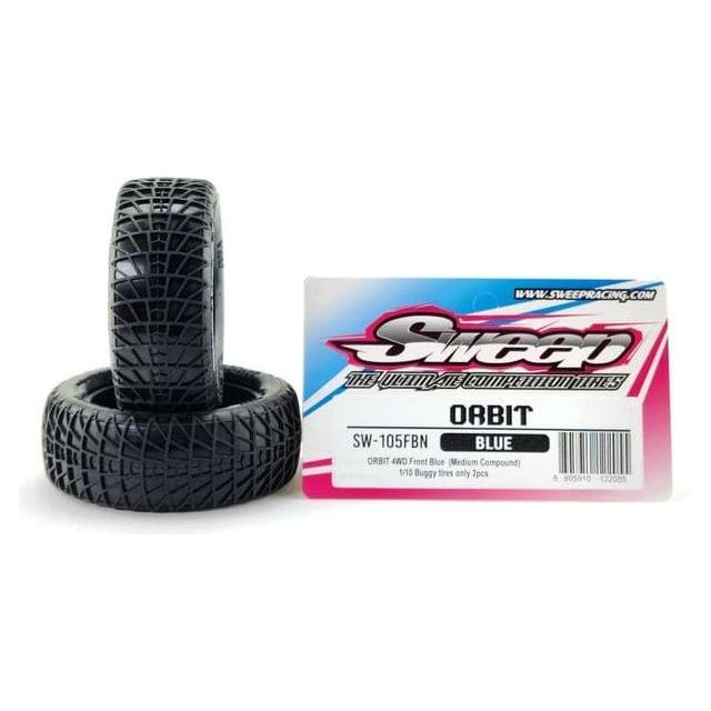 SWEEP Orbit Front Blue Compound 1/10 Off-Road Buggy Tyres Only 2Pcs