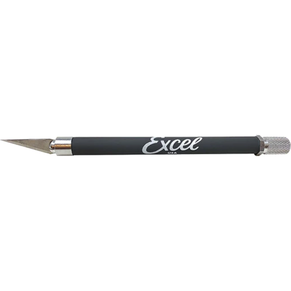 EXCEL K18 Soft Grip Knife Non Roll with Safety Cap (Grey)