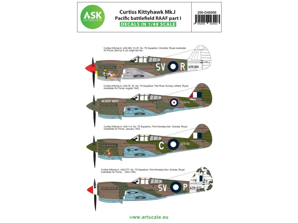 ASK 1/48 Curtiss Kittyhawk Mk.I Pacific battlefield RAAF part I