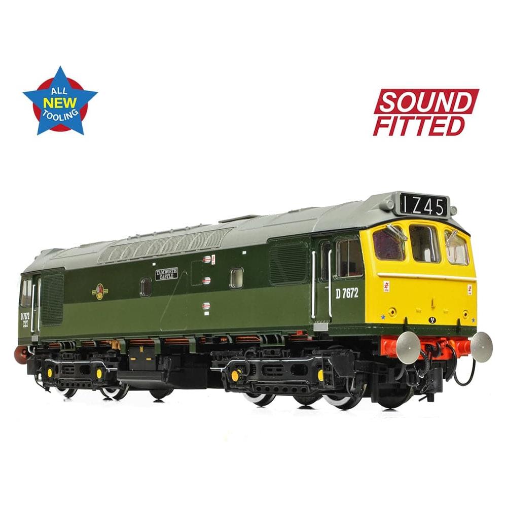 BRANCHLINE Class 25/3 D7672 'Tamworth Castle' BR Two-Tone Green (Full Yell. Ends)