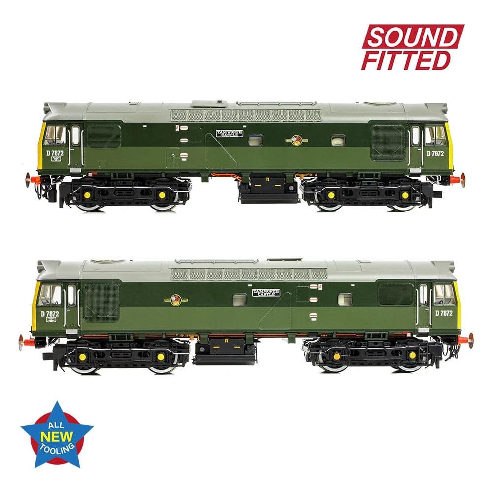 BRANCHLINE Class 25/3 D7672 'Tamworth Castle' BR Two-Tone Green (Full Yell. Ends)