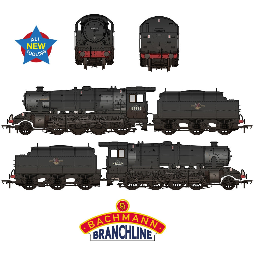 LMS 8F with Riveted Tender 48339 BR Black (Late Crest) [W]