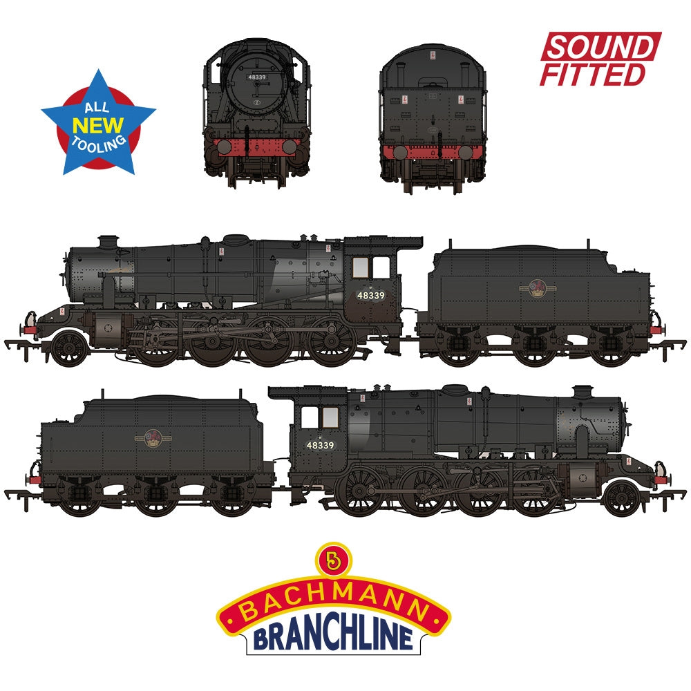 LMS 8F with Riveted Tender 48339 BR Black (Late Crest) [W]  Sound Fitted