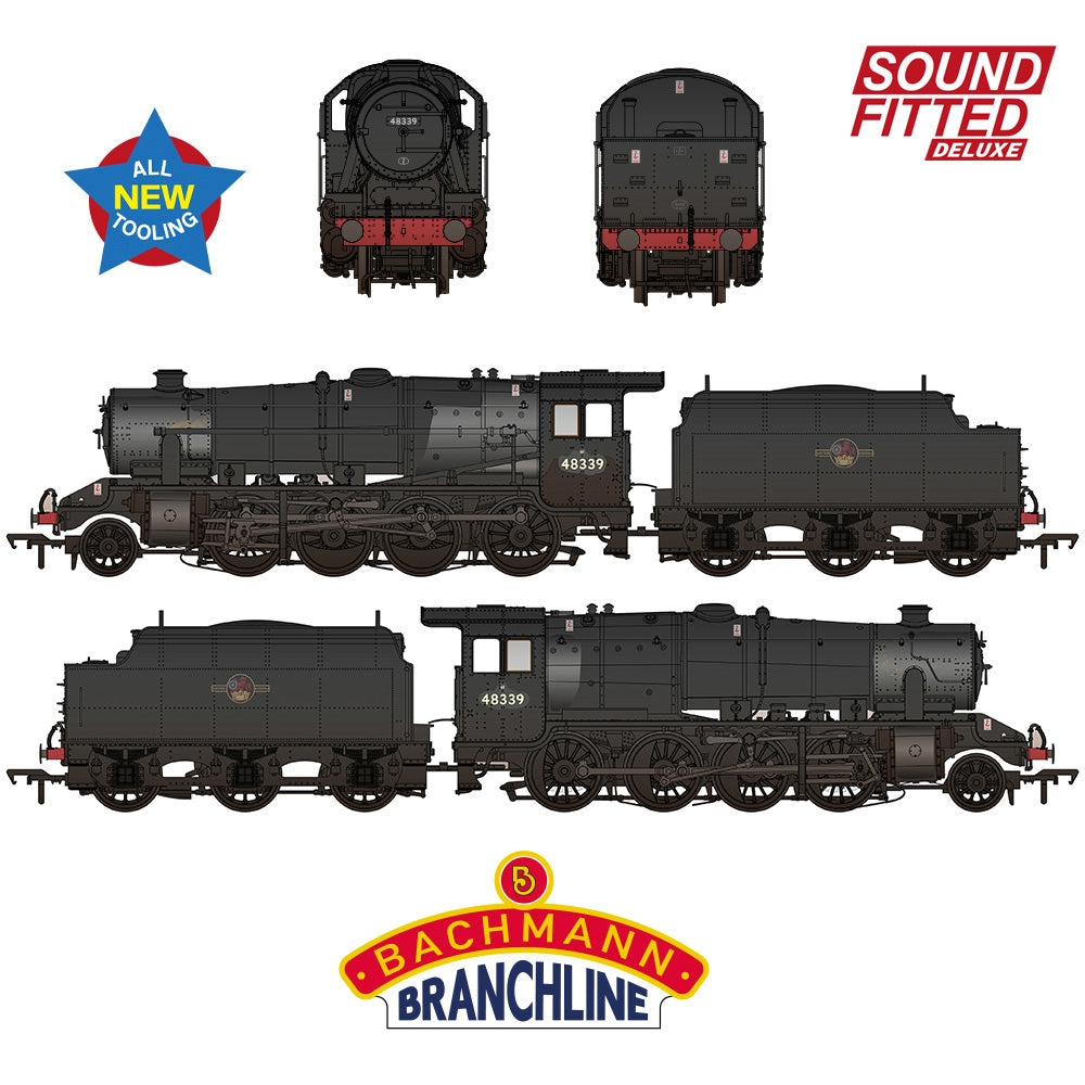 LMS 8F with Riveted Tender 48339 BR Black (Late Crest) [W]   Sound Fitted Deluxe