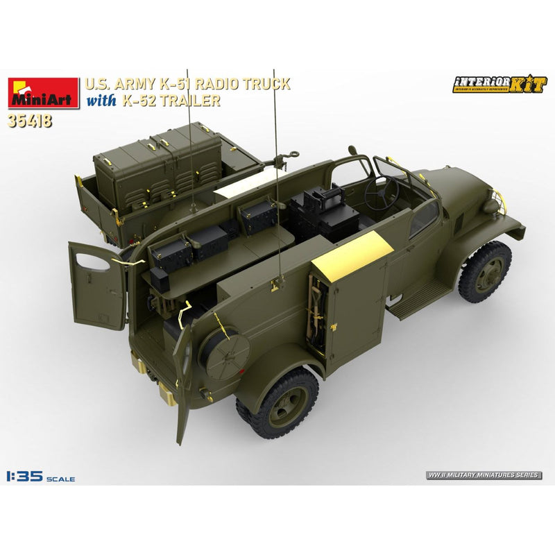 MINIART 1/35 US Army K-51 Radio Truck with K-52 Trailer Interior Kit