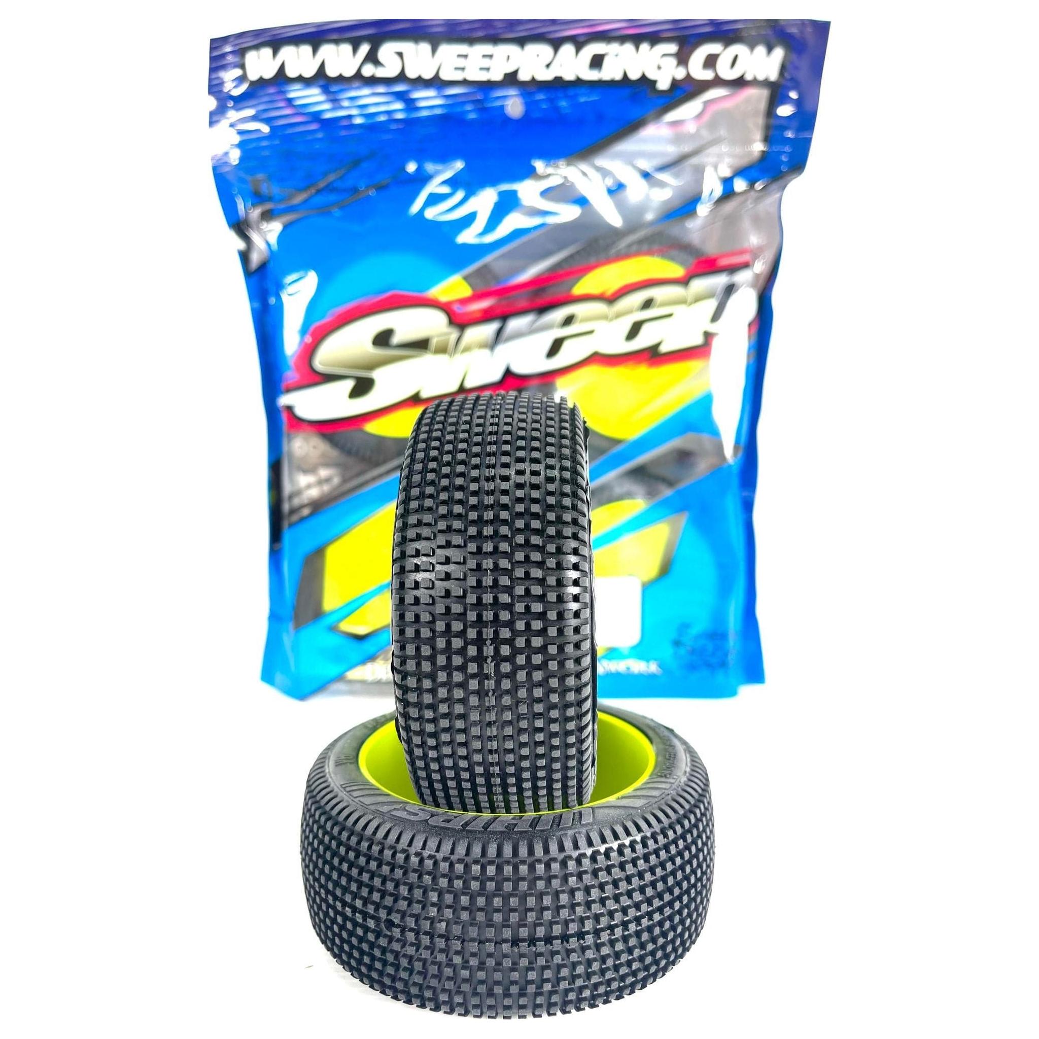 SWEEP Whips Silver (Liquid Soft) Pre-Glued Tyres/Yellow Wheels 4pcs