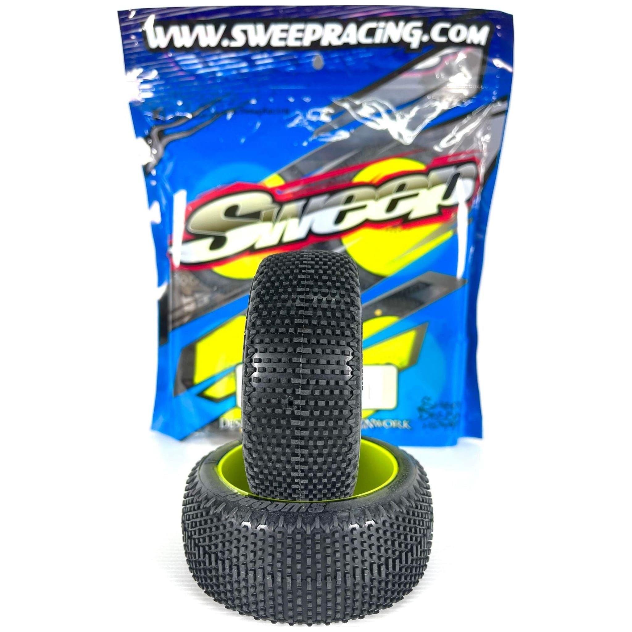 SWEEP Sweeper Yellow (Liquid Super Soft) Pre-Glued Tyres/Yellow Wheels 4pcs