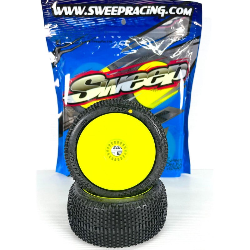 SWEEP Sweeper Yellow (Super Soft) Pre-Glued Tyres/Yellow Wheels 4pcs
