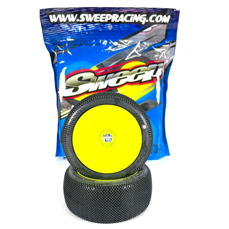 SWEEP Nanobite Silver (Soft) Pre-Glued Tyres/Yellow Wheels 4pcs