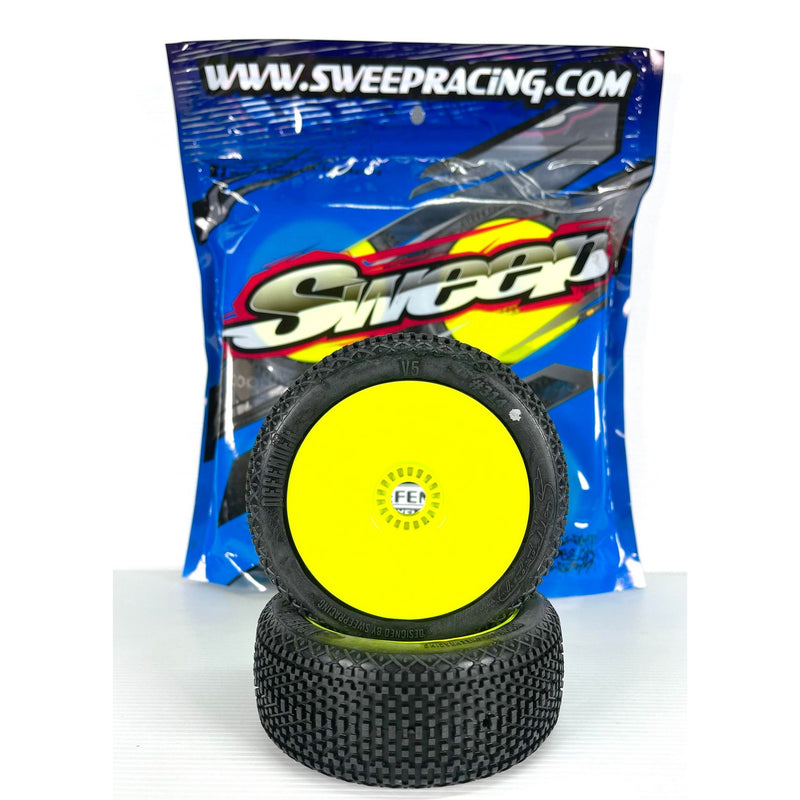 SWEEP Defender Yellow (Super Soft) Pre-Glued Tyres/Yellow Wheels 4pcs
