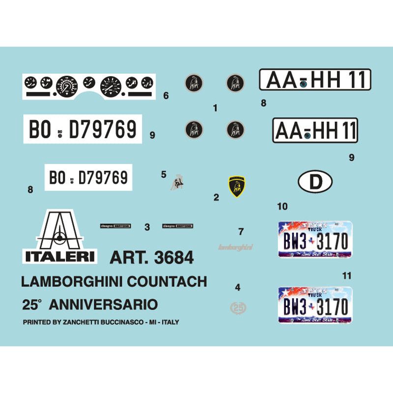 ITALERI 1/24 Lamborghini Countach 25th Anniversary