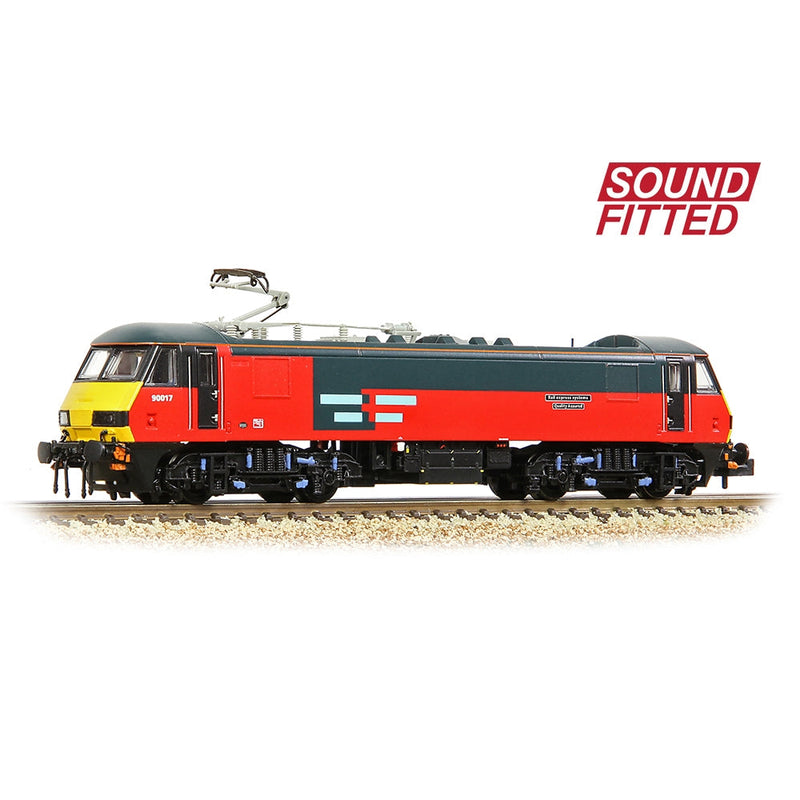GRAHAM FARISH N Class 90/0 90017 'Rail Express Systems Quality Assured' Rail Exp. Sys. DCC Sound Fitted