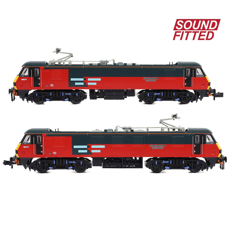 GRAHAM FARISH N Class 90/0 90017 'Rail Express Systems Quality Assured' Rail Exp. Sys. DCC Sound Fitted