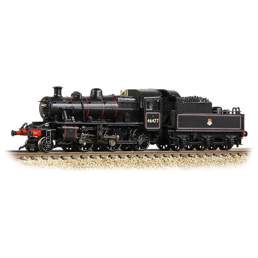 GRAHAM FARISH N LMS Ivatt 2MT 46477 BR Lined Black (Early Emblem)