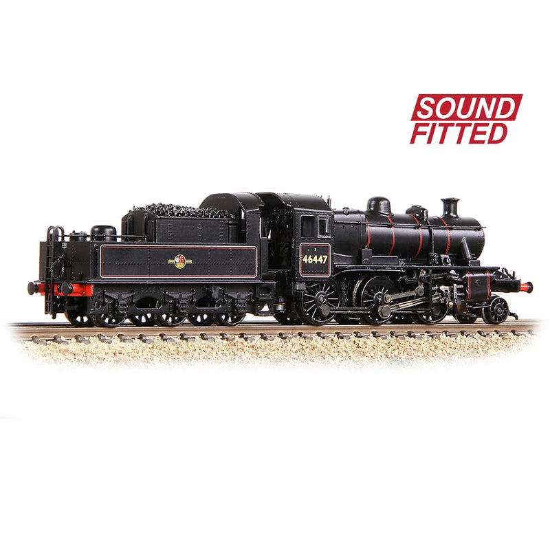 GRAHAM FARISH N Ivatt 2MT 46447 BR Lined Black (Late Crest) DCC Sound Fitted