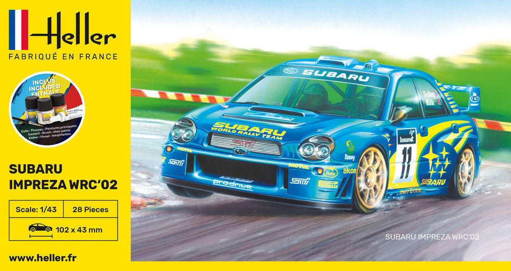 HELLER 1/43 STARTER KIT Subaru Impreza WRC'02
Includes: cement, brush and main paints