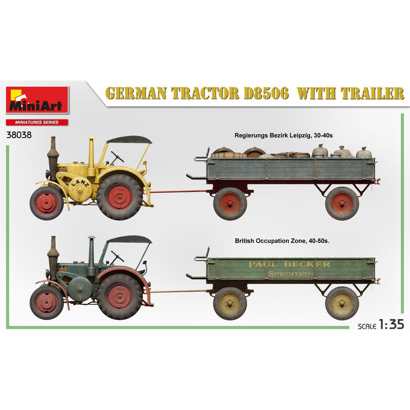 MINIART 1/35 German Tractor D8506 with Trailer
