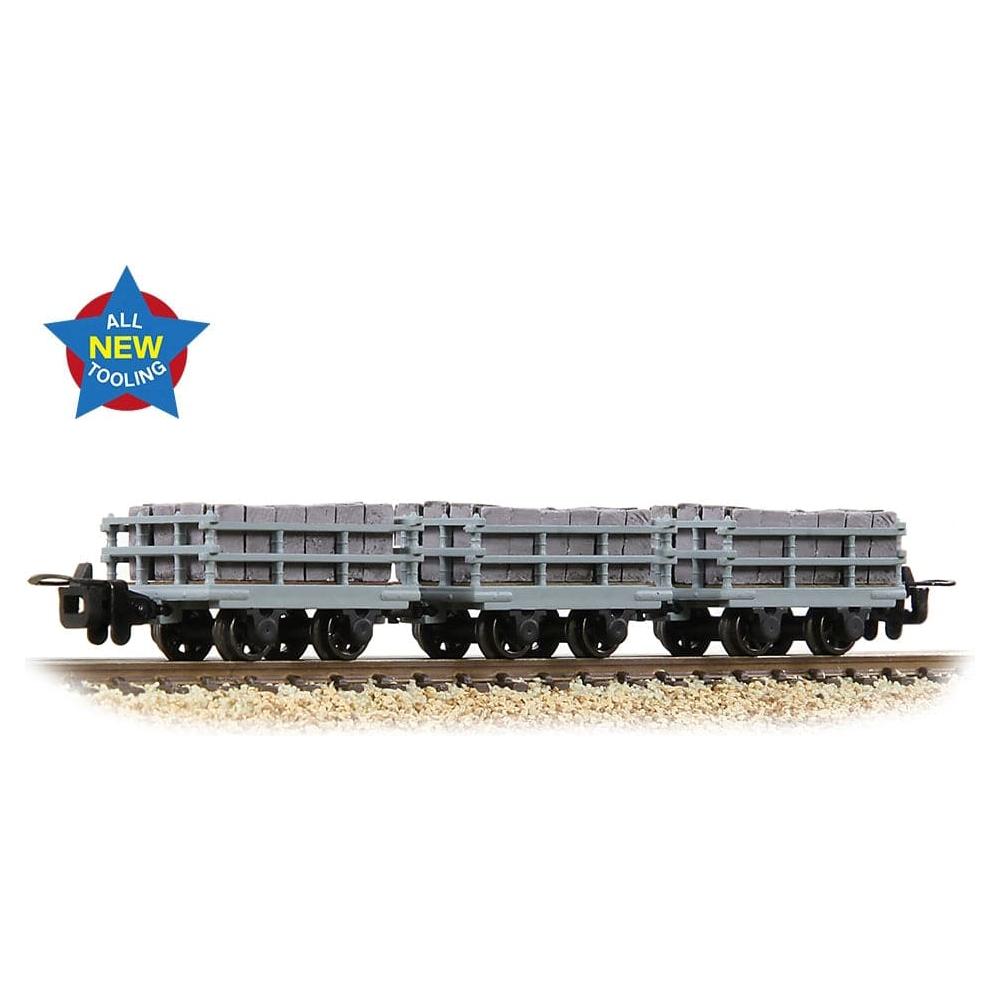 BACHMANN NARROW GAUGE OO9 Dinorwic Slate Wagons with sides 3-Pack Grey [WL]