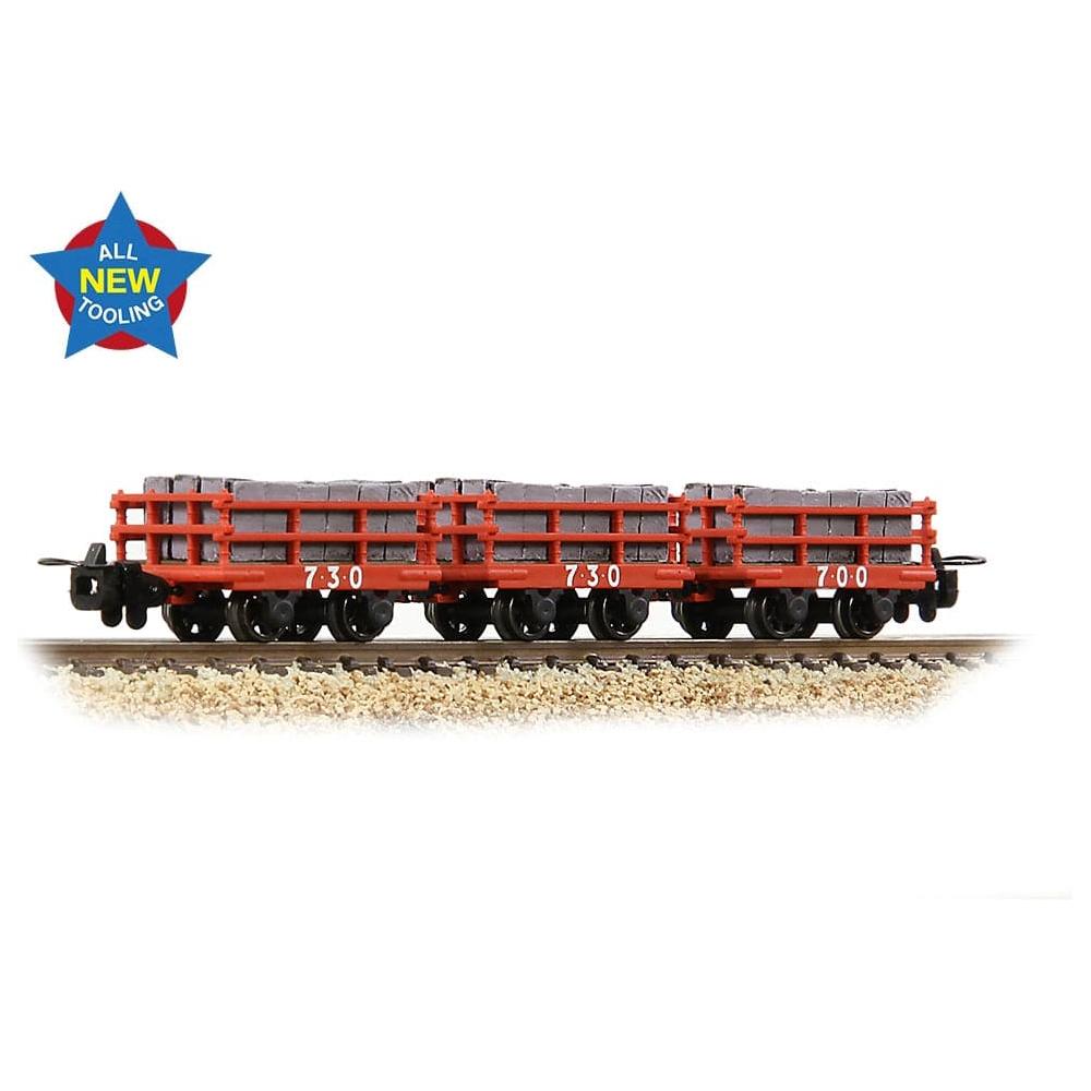 BACHMANN NARROW GAUGE OO9 Dinorwic Slate Wagons with sides 3-Pack Red [WL]