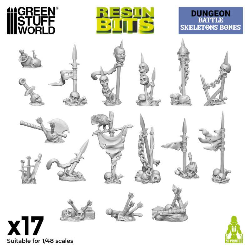 GREEN STUFF WORLD3D printed set - Battle Skeleton Bones 1:48