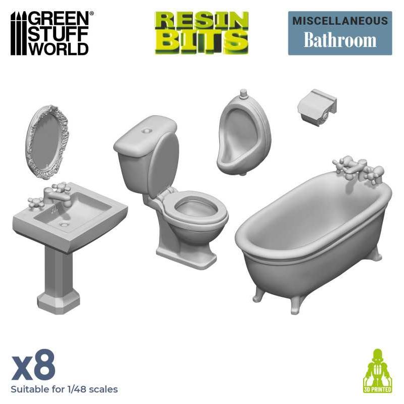 GREEN STUFF WORLD 3D Printed Set -  Toilet and WC