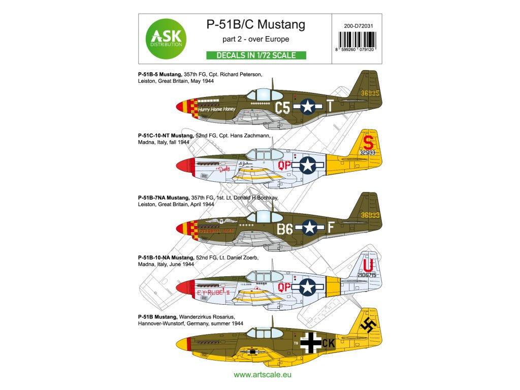 ASK 1/72 P-51B/C Mustangs over Europe in foreign services