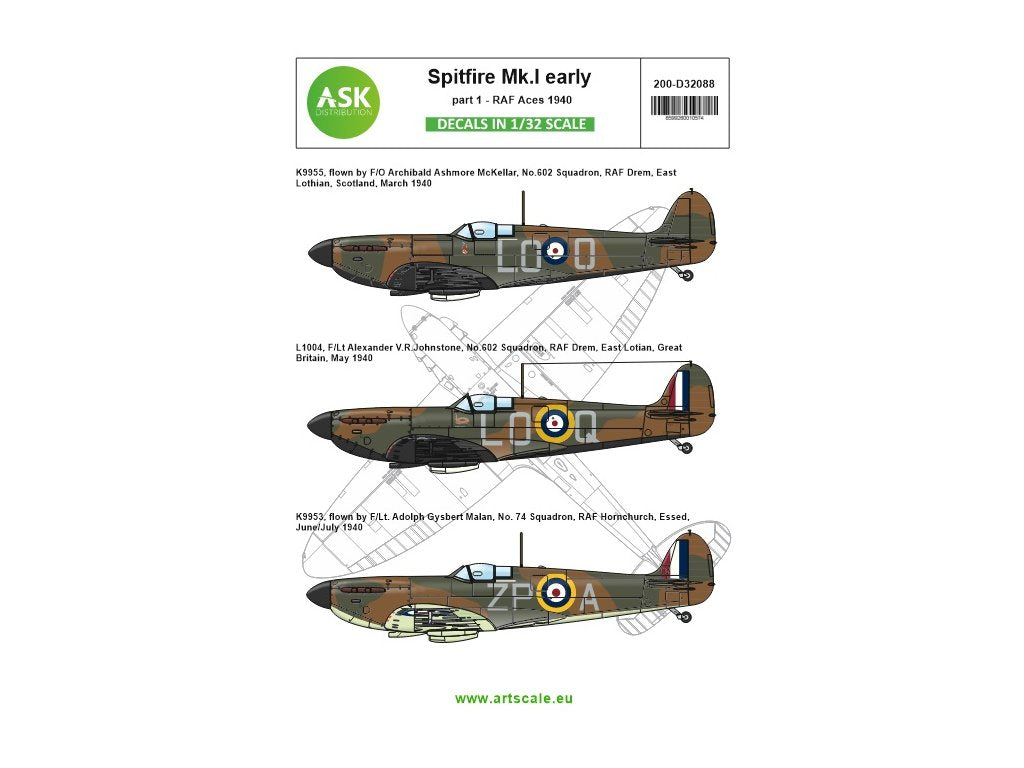 ASK 1/32 Spitfire Mk.Ia part 1 - "The Few", 1940 RAF Aces
