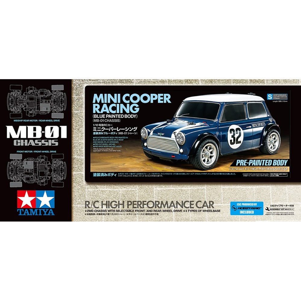 TAMIYA 1/10 RC Mini Cooper Racing(MB-01) Blue Painted Body - Limited Edition
