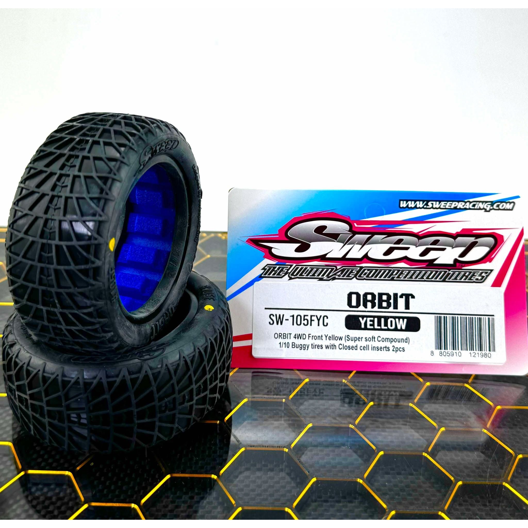 SWEEP Orbit Front Yellow (super soft clay)1/10 Off-Road Buggy Closed Cell 2Pcs