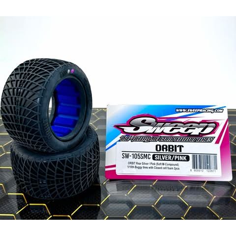 SWEEP Orbit Rear Silver/Magenta(Clay Soft) 1/10 Buggy Closed Cell 2Pcs