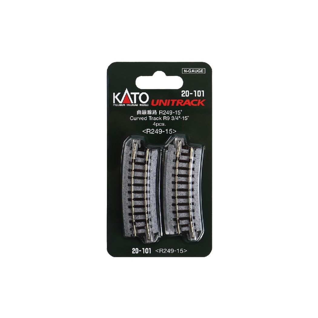 KATO N Unitrack Curved Track R249-15Deg (4 Pack)