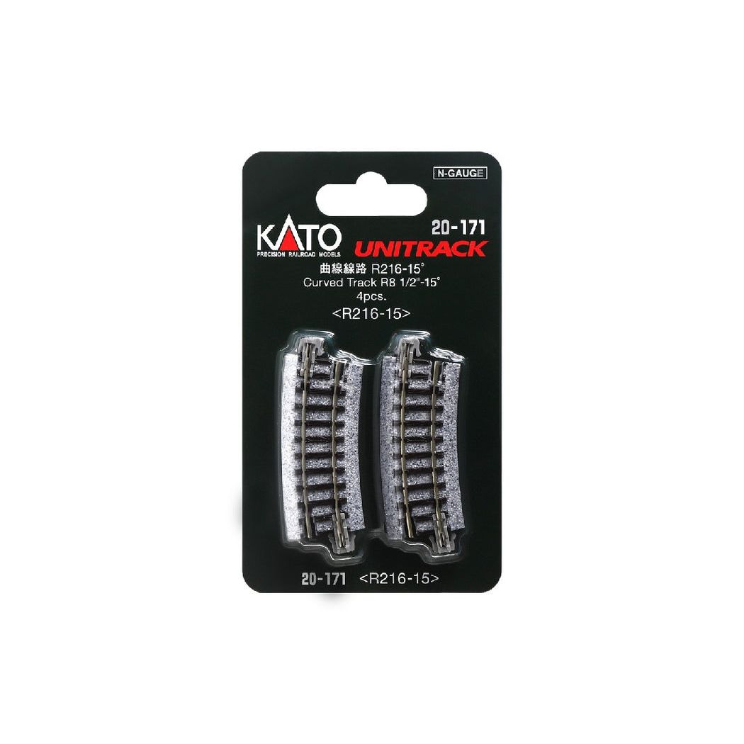 KATO N Unitrack Curved Track R216/15Deg (4 Pack)