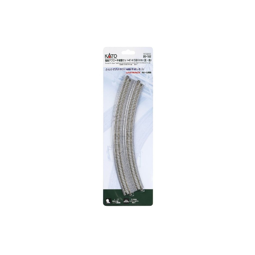 KATO N Concrete Tie Double Track Superelevated Curve 414/318mm 22.5 Degree