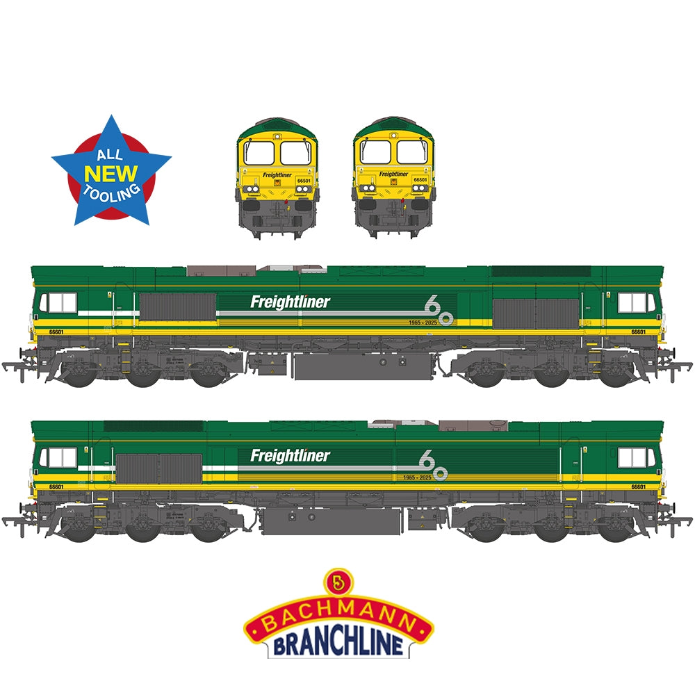 Class 66/6 66601 Freightliner 60 1965-2025 Freightliner Green