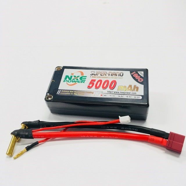 NXE 7.4v 5000mAh 100c LiPo Shorty HC 5mm/Dean