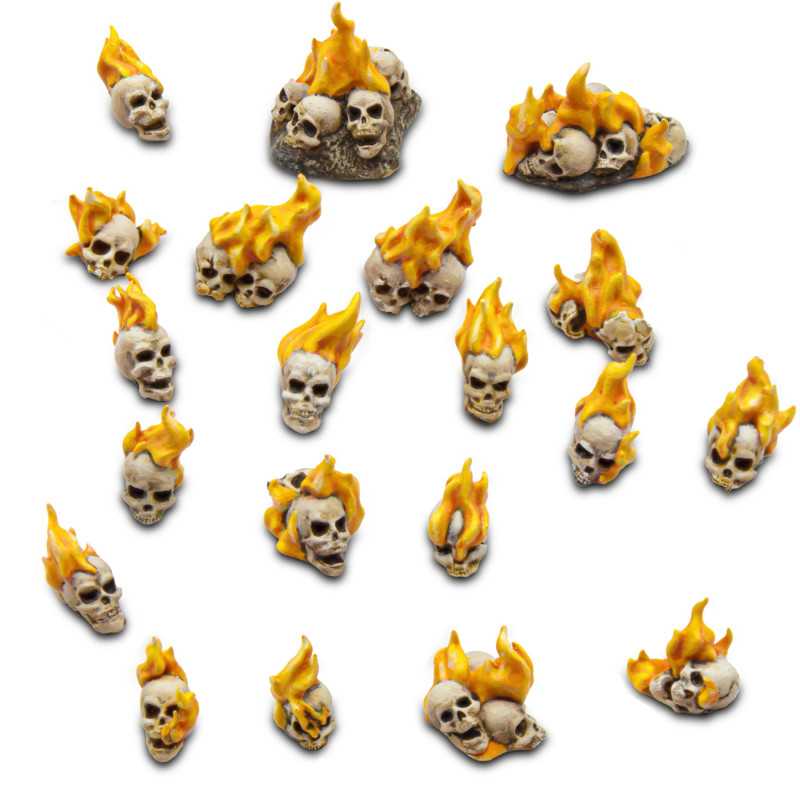 GREEN STUFF WORLD 30x Resin Burning Skulls