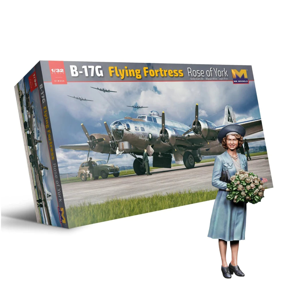 HONG KONG MODELS 1/32 B-17G Early Version Rose of York Limited Edition incl Princess Elizabeth Resin Figure