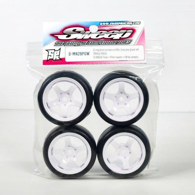 SWEEP D High-End Compound Pre-Glued Mini Tyres 28deg (4pcs)