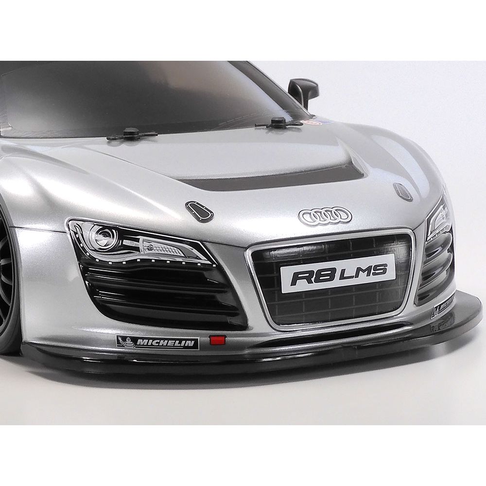 TAMIYA RC Audi R8 LMS 2008 (TT-02)-Limited Edition Silver Painted Body