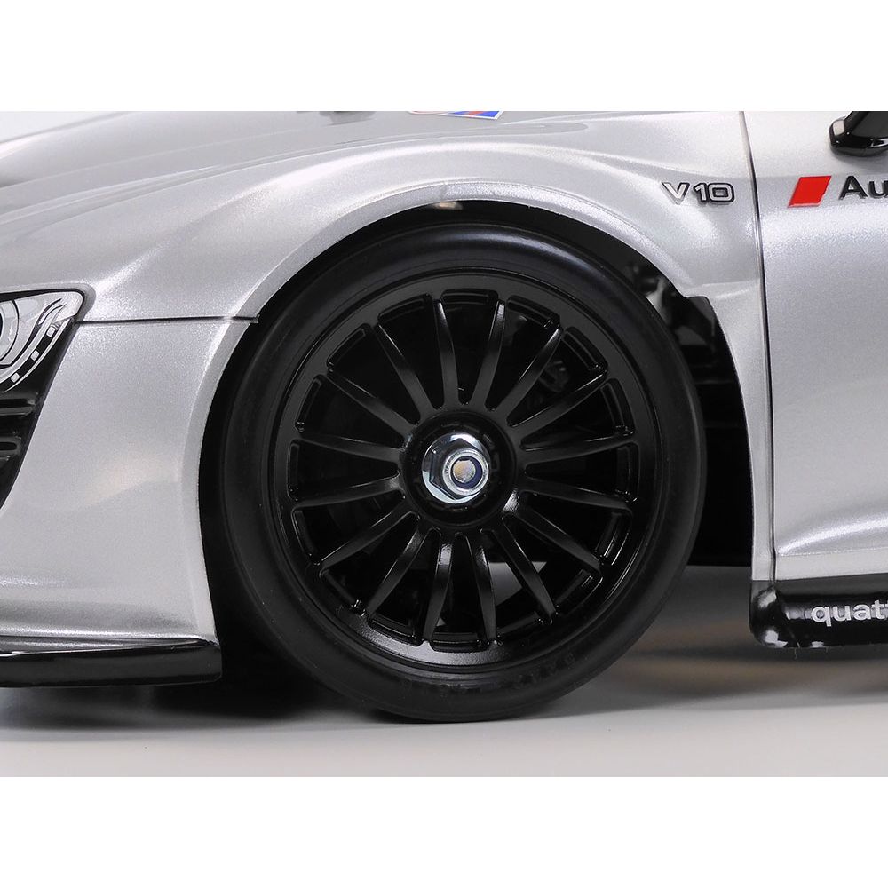 TAMIYA RC Audi R8 LMS 2008 (TT-02)-Limited Edition Silver Painted Body