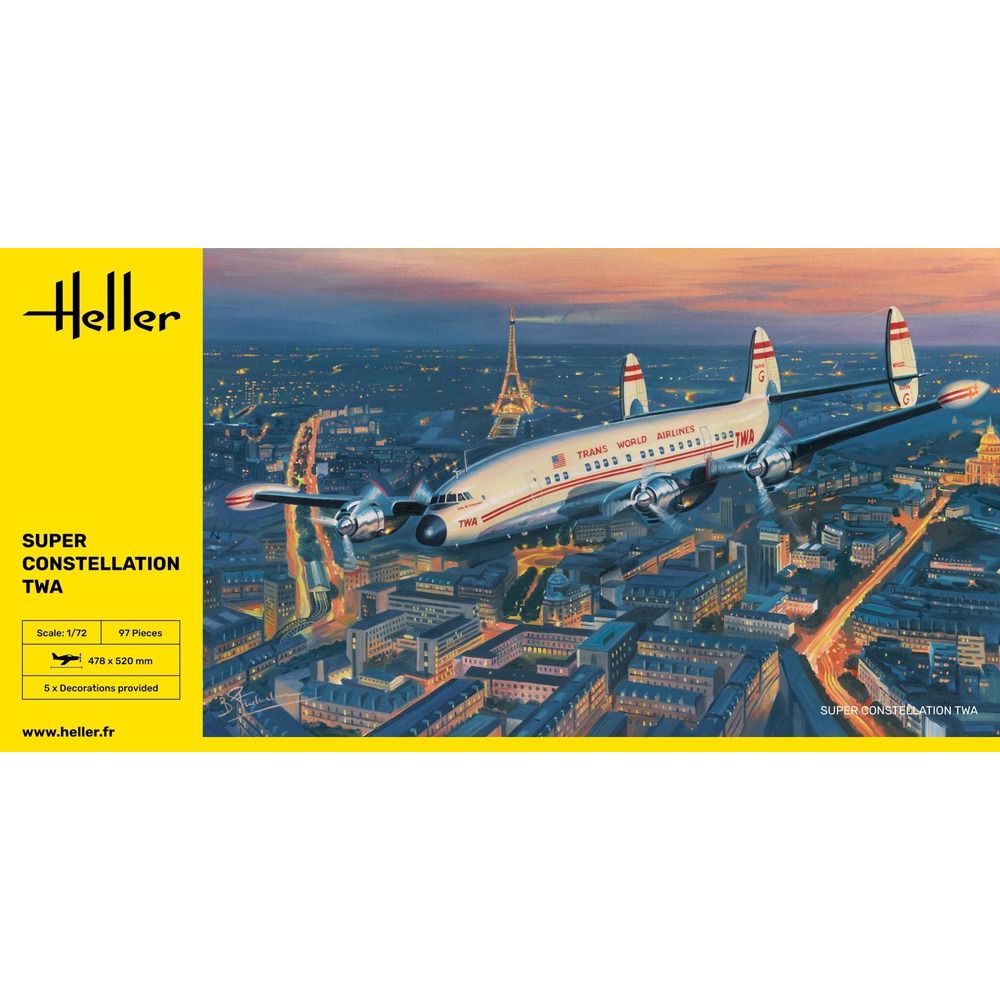 HELLER 1/72 Lockheed Super Constellation TWA