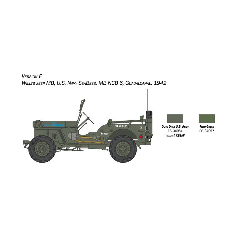 ITALERI 1/24 Jeep Willys MB 80th Anniversary