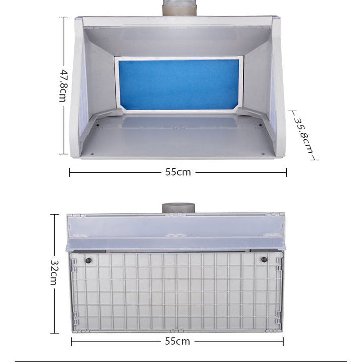 HSENG Spray Booth with LED Light 55cm Dual Fans